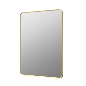 Isso Rectangular Mirror 800 x 600mm Brushed Brass [PLUM106268]