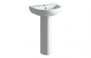 Lodi 500mm Basin & Full Pedestal White [PLUM1822]