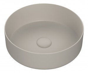 Lucca Ceramic Round Washbowl & Waste 355mm Matt Latte [PLUM109915]