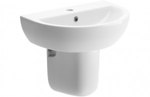 Tortona 550mm Basin & Semi Pedestal White [PLUM1831]