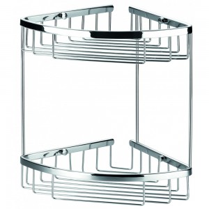 Flova Solid Brass Double Corner Rack 205mm Chrome [RA8961]