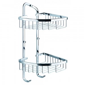 Flova Solid Brass Double Corner Rack 180mm Chrome [RA8962]