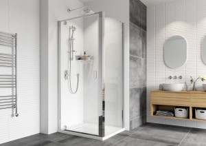 Roman Haven8 Pivot Shower Door 1000mm - Alcove or Corner Fitting [H4P10CS][PIVOT DOOR ONLY - SIDE PANEL NOT INCLUDED]