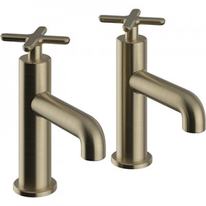 Heritage Salcombe Basin Pillar Taps Brushed Brass [TSACBB00]