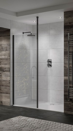 Sommer Wetrooms Hinged Return Panel 300mm - Matt Black [SOWBK30]