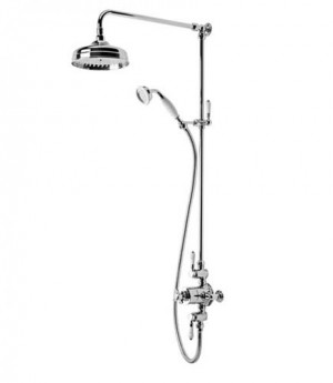 Tavistock Varsity Exposed Shower System with Fixed Shower Head & Handset Chrome [SVA1712]