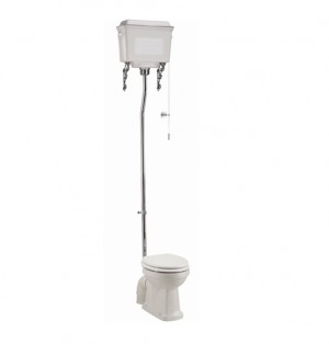 Burlington T59WHI White Aluminium High Level Cistern with Fittings (WC Pan Flush Kit & Toilet Seat NOT Included)
