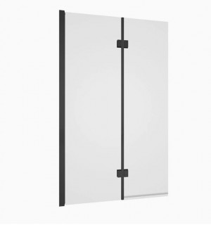 Tissino Messina Double Panel Hinged LH Bath Screen (Rectangular) Matt Black [TSI-103-MN]