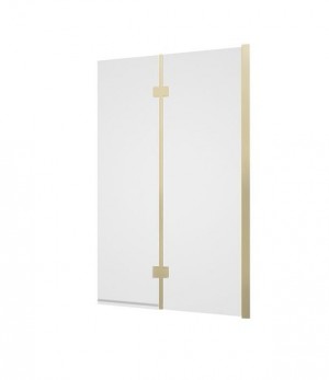 Tissino Messina Double Panel Hinged RH Bath Screen (Rectangular) Brushed Brass [TSI-104-BB]