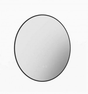 Tissino Terzo Backlit Circular Mirror with De-mister 800mm Matt Black [TTZ-280-MN]