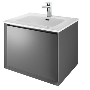 The White Space DISF60AG Distrikt 610mm Wall Hung Vanity Unit - Anthracite Grey (Basin & Brassware NOT Included)