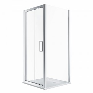 Twyford BJ560.116.00.2 Geo Bi-Fold Shower Door 800mm Left or Right Hand Silver Frame