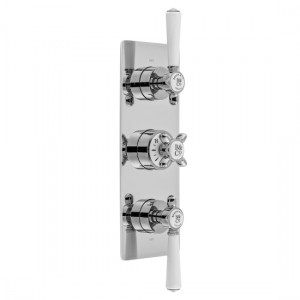 Booth & Co by Vado BC-AXB-128/2-CP Concealed Thermostatic Valve 2 Outlets 3 Handles Chrome