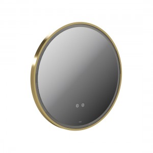 Cameo by Vado Illuminated Mirror (Round) with Demister 600mm Satin Brass [CAM-M6I-RO-SBR]