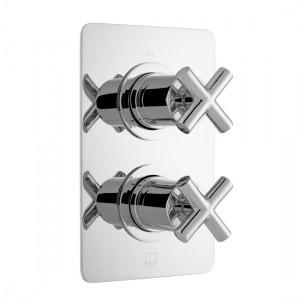 Vado Elements DX Thermo Shower Valve 2 Outlets & 2 Handles Chrome [ELE-148D/2/SQ-CP]