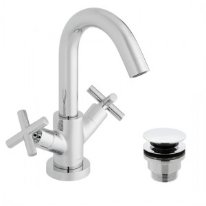 Vado Elements Basin Mixer Tap with Universal Waste (Single Taphole) Chrome [ELW-100F/CC-C/P]