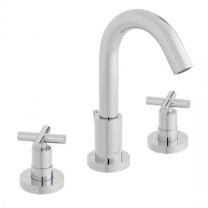 Vado Elements Deck Mounted Basin Mixer Tap with Pop-Up Waste (3 Tapholes) Chrome [ELW-101F-C/P]