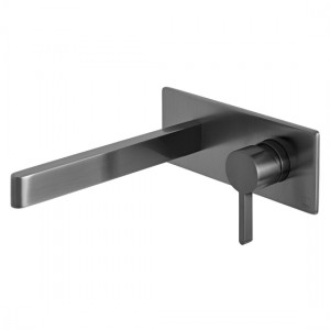 Individual by Vado Edit Wall Mounted Basin Mixer Tap with 200mm Spout Brushed Black [IND-EDI109S/A-BLK]