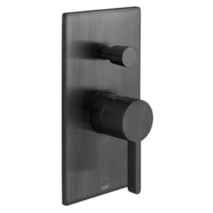 Individual by Vado Edit Manual Concealed Shower Valve with Diverter 2 Outlet Brushed Black [IND-EDI147A-BLK]