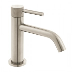 Individual by Vado Origins Slimline Mono Basin Mixer Tap with Knurled Accents (Single Taphole) Brushed Nickel [IND-ORI200/SB-BRNK]