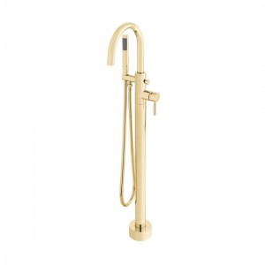 Individual by Vado Origins Floor Mounted Bath Mixer Tap with Shower Kit Bright Gold [IND-ORI233-BG]