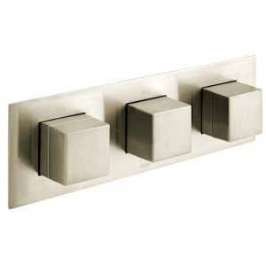 Individual by Vado Tablet Notion Thermo Shower Valve 3 Outlets & 3 Handles (Horizontal) Brushed Nickel [IND-T128/3-H-NOT-BRN]