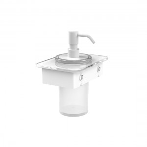 Vado Muse Soap Dispenser Matt White with White Glass Shelf [MUS-082B-WHT-MW] 