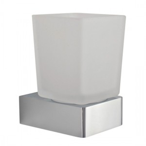 Vado Shama Frosted Glass Tumbler & Holder Chrome [SHA-183-C/P]