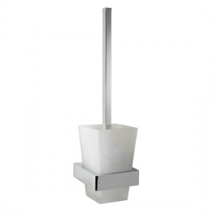 Vado Shama Toilet Brush with Frosted Glass Holder Chrome [SHA-188-C/P]  