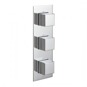 Vado Tablet Notion Thermo Shower Valve 2 Outlets & 3 Handles (Vertical) Chrome [TAB-128/2-NOT-C/P]