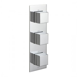 Vado Tablet Notion Thermo Shower Valve 3 Outlets & 3 Handles (Vertical) Chrome [TAB-128/3-NOT-C/P]