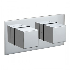 Vado Tablet Notion Thermo Shower Valve 2 Outlets & 2 Handles (Horizontal) Chrome [TAB-148/2-H-NOT-C/P]