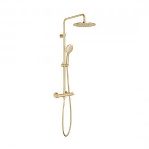 Individual by Vado Adjustable Thermo Shower Column (Round) Brushed Gold [IND-149RRK-RO-BRG]