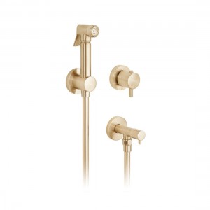 Individual by Vado Shattaf Handset with Mixer Valve Wall Bracket & Hose Brushed Gold [IND-SHATTAF/163-BRG]