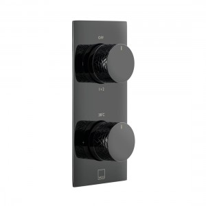 Individual by Vado Omika Noir Thermostatic Shower Valve 2 Outlet Vertical Polished Black [IND-T148/2-OMI-PB]