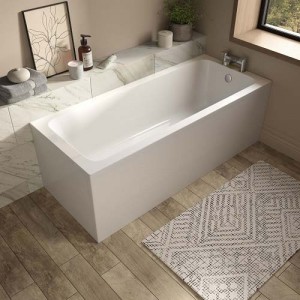 The White Space VAL1770 Vale Single Ended Bath 1700 x 700mm - White (BATH PANELS NOT INCLUDED)