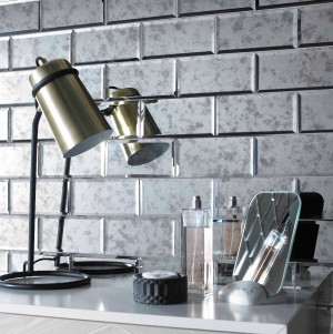 Verona Lumiere Mosaic Wall Tile (Brick Style) 305 x 305mm Antique Mirror [G30239]