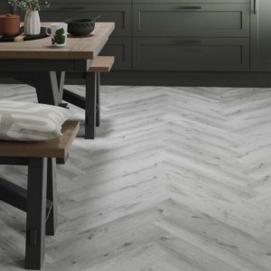 Verona ClickLux Herringbone SPC Flooring 630 x 126mm (28 Pack) Silver Oak [L10054]