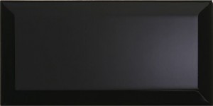 Verona Metro Ceramic Wall Tile 200 x 100mm Black Gloss [P10179]