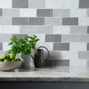 Verona Handmade Ceramic Wall Tile 150 x 75mm Dove Grey [P10366]