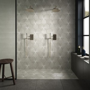 Verona Sunburst Porcelain Hexagonal Floor & Wall Tile 267 x 232mm Grey [P11107]