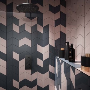 Verona Rhomboid Ceramic Wall Tile 263 x 152mm Steel [P12205]