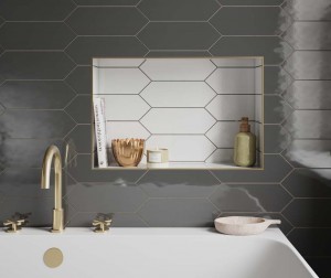 Verona Cast Ceramic Hexagonal Wall Tile 300 x 100mm White [D11486]