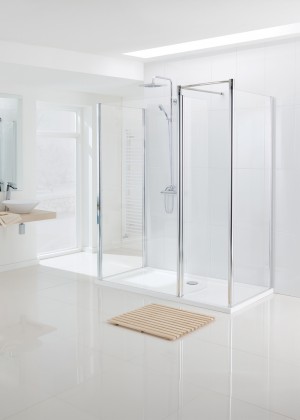 Lakes LWRP070S Classic 6mm Semi-Frameless Side Panel 700x1850mm Polished Silver Frame (Shower Doors/Panels NOT Included)