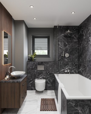 Wetwall Mermaid Square Edge Laminate Shower Panel 2420 x 900mm Marbre Palazio [11900392]