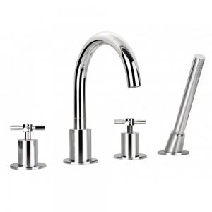 Flova XL4HBSM XL 4-Hole Deck Mounted Bath & Shower Mixer/Shower Set Chrome