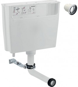 Geberit 109724212 Low-Level Cistern with Remote Flush Gloss Chrome (Cistern ONLY)