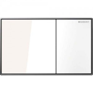 Geberit Omega60 Flush Plate - White Glass [115081SI1]