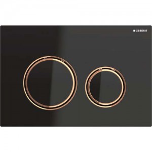 Geberit Sigma21 Dual Flush Plate - Matt Black / Red Gold [115650SJ1]