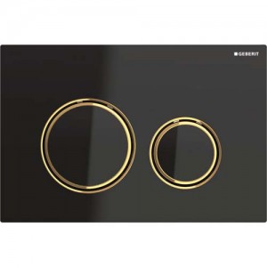 Geberit Sigma21 Dual Flush Plate - Matt Black / Brass [115652SJ1]